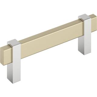 Amerock Mulino 3-3/4 tommer (96 mm) Center-til-centre Golden Champagne/Polished Chrome Cabinet Pull BP36723BBZ26