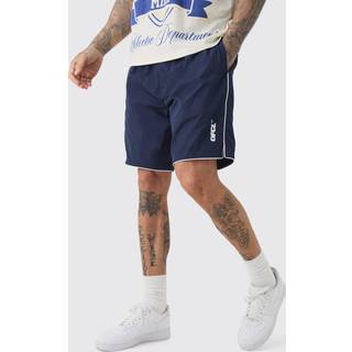 Mens Navy Plus Piping Detail Shorts