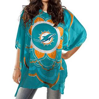 Littlearth Womens NFL Miami Dolphins Sheer Caftan med blomsterdesignholdsfarve en st?rrelse