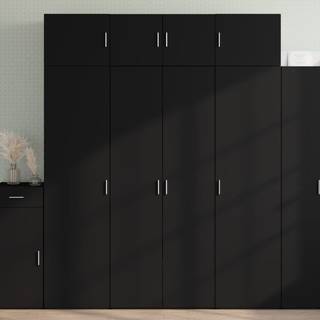 skab 80x42,5x185 cm konstrueret træ sort