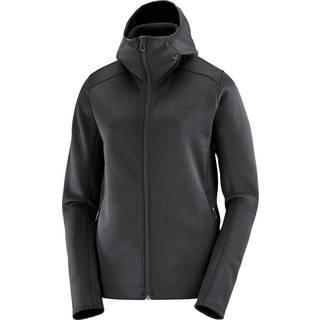 Salomon Women's Sntial Midfleece Full Zip Hoodie Fleecejakke Damer størrelse XXL farve grå/sort