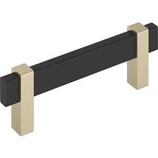 Amerock Mulino 3-3/4 tommer (96 mm) Center-to-Center Matte sort/Golden Champagne-kabinettræk BP36723MBBBZ
