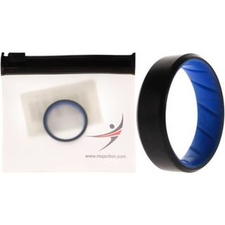 Silikone bryllup BR 8 mm kantring - lysebl?-sort fra ROQ til m?nd - 13 mm ring