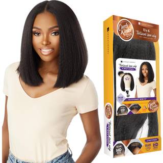 Sensationnel Curls Kinksandco Kinkyedges Wig - Kinky Bob 14 tommer 13x6 Blonder Frontal Natural KinkyTexture Edged Hairline for Natural 3C til 4C