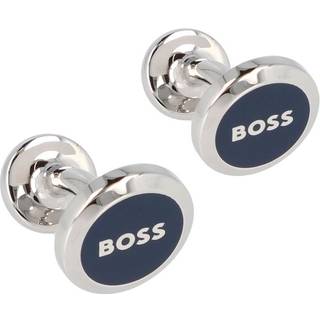 BOSS 50510408-410 Manschettenknöpfe Blau/Silber B-Logoinsert-Cuf