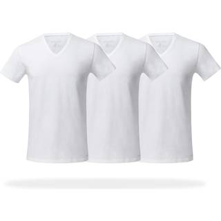 Par tyve herre slanke fit bes?tning hals t-shirts 3 pakke super bl?de tees amz eksklusivt hvidt