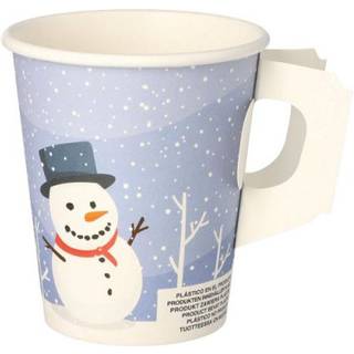50 stk. Julepapkrus med håndtag, Merry Christmas design, 200ml