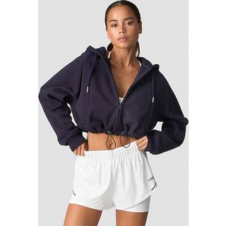 Everyday Cropped Zip Hoodie Wmn, Night Purple