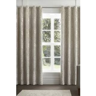 Curtina 100% Bomuld Chateau Textured Chenille Damask Lined Gardiner til gardinstang167 x 137cm