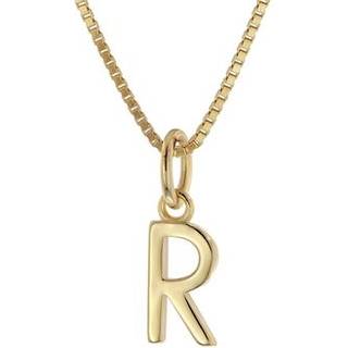 trendor 15255-R Damen-Kette mit Buchstabe R Anhänger Gold auf Silber 925