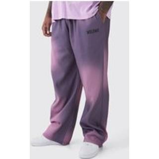 Mens Purple Plus Oversized Wash Print Jogger