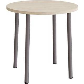 Bord Add 590, Ø900 mm, højde 900 mm, lyddæmpende hvidpigmenteret eg laminat på gråt stel
