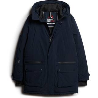 Superdrytil mænd. M5011909A City polstret parkacoat navy (L), Casual, Genanvendt polister, Bæredygtig, Blå