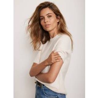 Mint Velvet Mint Velvet White Wool Blend Knit T-Shirt