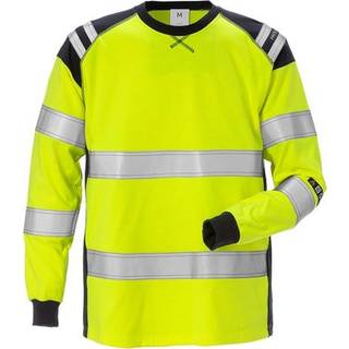 Fristads 125041 Flamstat langærmet T-shirt kl.3 7077 TFLH / Arbejds T-shirt Hi-Vis gul/Marine 3XL