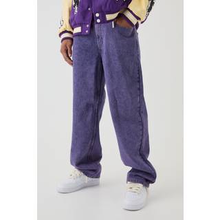 Mens Purple Baggy Rigid Tinted Jeans