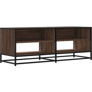 tv-bord 120,5x40x46 cm konstrueret træ metal brun egetræsfarve