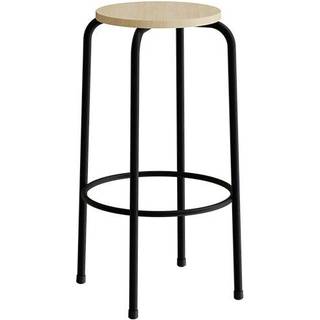 Taburet Bertil 117, massiv birk, sort stel