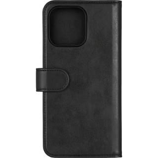 Essentials iPhone 16 Pro MAX PU Wallet Case, aftagelig bagcover, til 3 kort - Sort