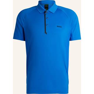 Poloshirt i blandede materialer med dekorativt reflekterende logo