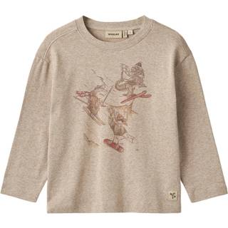 Wheat T-shirt langærmet Claus - Gravel Melange
