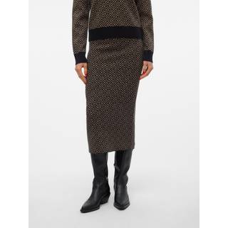VERO MODA dame nederdel VMARIA - Black W. SILVER MINK GRAFIC PRINT - XL