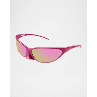 Balenciaga Unisex BB0349S 007 Solbriller Rosa Rosa Rund