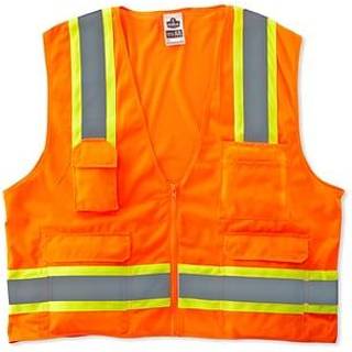 Ergodyne unisex to-tone klasse 2 to tone landmænd vest orange lille-medium os