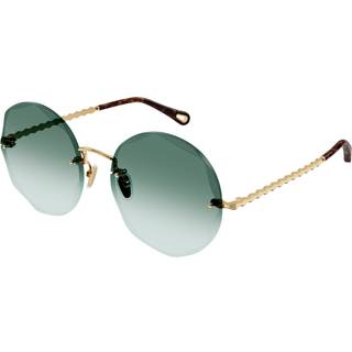 Chloé Kvinde CH0254S 003 Solbriller Metal Guld Grøn Rund