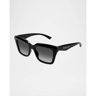 Alexander McQueen AM0473SA Asian Fit 001 54 Solbriller Kvinder - Black - 54mm