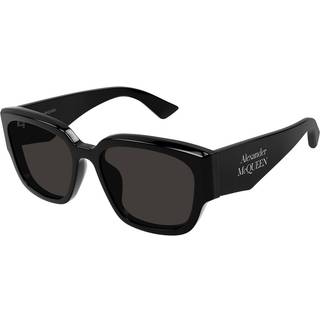 Alexander McQueen Kvinde AM0468S 001 Solbriller Acetat Sort Grå Firkantet