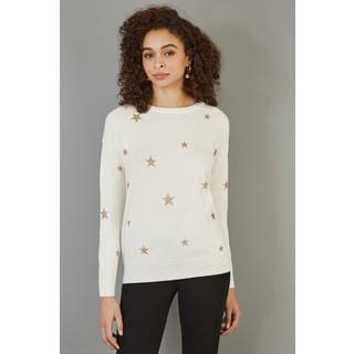 Yumi Yumi Cream Foil Star Print Relaxed Fit Jumper