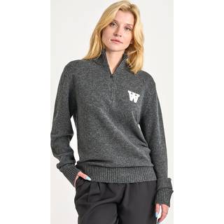 Wood Wood - Wwblu Aa Cs Halfzip - Striktrøjer og cardigans til kvinder - Charcoal - S