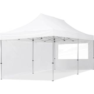 3x6m, aluminium, easy-up-pavillon, 2 sidedele, hvid - (59033)