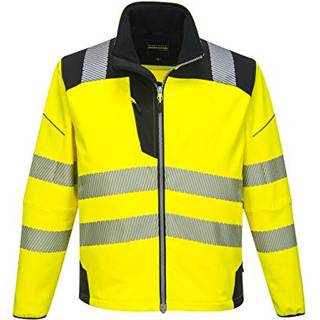 PW3 hi-vis Softshell jakke -Gul/Sort (Størrelse: XXXL)