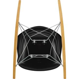 Vitra Eames Plastic RAR Lænestol Dyb Sort/Gylden Ahorn