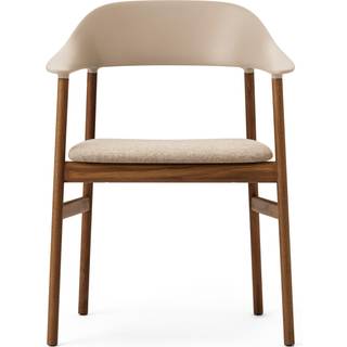Normann Copenhagen Herit Spisebordsstol med Armlæn Polstret Røget Egetræ/ Sand