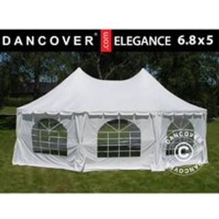 Partytelt Festtelt Elegance, ottekantet 6,8x5m, Hvid