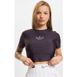 Rhinestone Trefoil T-shirt - Aurora Black - XS