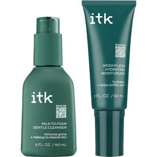 Itk hudplejerenser fugtighedscreme sæt - mælk -til -skum ansigtsvask renser vægtløs fugtgivende fugtighedscreme til glat og næret hud - hjælper