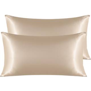 NTBAY 2 Pack Satin King Pillowcases til hår og hud luksuriøse og silkeagtige pudebetræk med konvolutlukning 20x40 tommer Taupe