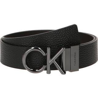 Reversible Leather Logo Belt - Black - 95 cm