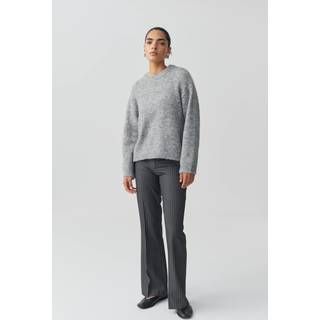 Gina Tricot-Relaxed bootcut trousers-utsvingede habitbukser-Grå-40-Dame