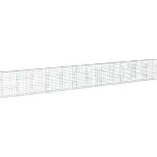 gabionkurv med cover 1200x50x150 cm galvaniseret jern
