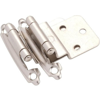 Decobasics 38 Indsat kabinet H?ngsler b?rstet nikkel (10 par -20 stk) Offset Selvlukningsskab h?ngsler til k?kkenskabe satin nikkel wsilicon kofa
