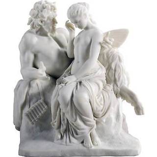 Veronese Design 9 tommer Pan Comforting Psyche harpiks skulptur klassisk marmorhvid finish