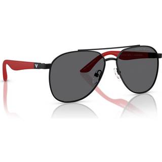 Emporio Armani Børn EK2001 3001T3 Solbriller Metal Sort Grå Pilot Polariseret