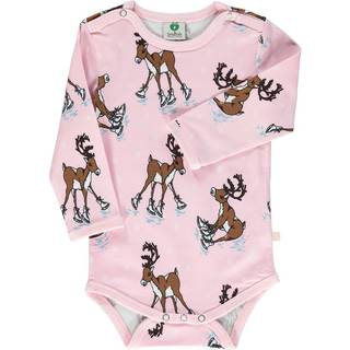 Småfolk Reindeer Baby Body Icy Pink 98 cm  Lyserød  98 cm  kvinde