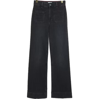 River Island River Island Black High Rise Wide Leg 100% Cotton Jeans