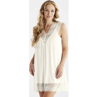 Damella Viscose Plain Sleeveless Nightdress - Ivory-2 - X-Large * Kampagne *